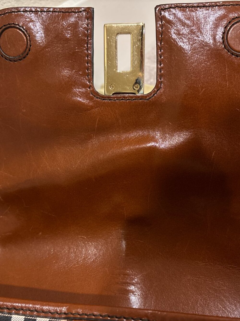 Burberry Haymarket Check Multicolor Top Handle Crossbody Bag - Picture 14 of 16
